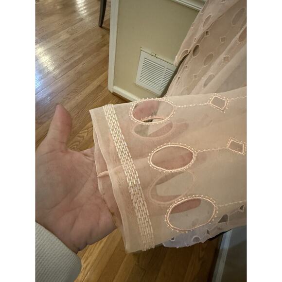 Vintage Carissmo Blush Pink Sheer Duster Cardigan - Picture 2 of 7